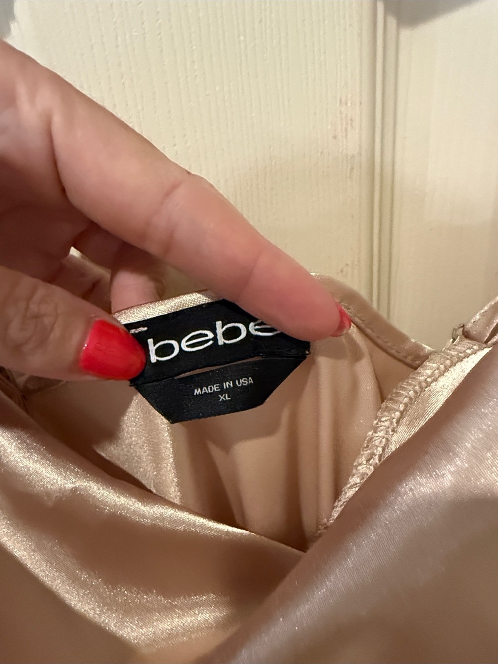 Bebe satin cowl neck maxi dress, XL - Picture 4 of 7